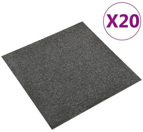 147309 vidaXL Ladrilhos carpete para pisos 20 pcs 5 m² 50x50 cm antracite