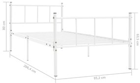 Estrutura de cama metal 90x200 cm branco