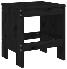 3 pcs conj. bistrô para jardim madeira de pinho maciça preto