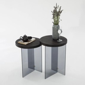 Conjunto de Mesas de Café Serenity – Antracite – 35x51 cm / 35x46 cm
