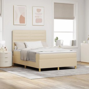 Cama Box Spring com Colchão Creme 160x200 cm Tecido
