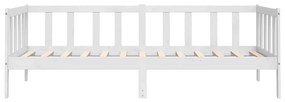 Sofá-cama 90x200 cm madeira de pinho maciça branco
