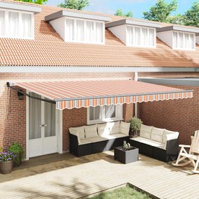 vidaXL Toldo Retrátil Automático Listras Multicoloridas 500x300 cm