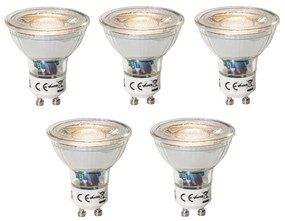 Conjunto de 5 lâmpadas LED GU10 reguláveis 3W 200 lm 3000K