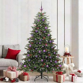 vidaXL Árvore de Natal Artificial Verde 210 cm PVC, Metal e Plástico