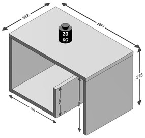 FMD Mesa de centro 2-em-1 59,1x35,8x37,8 cm carvalho areia