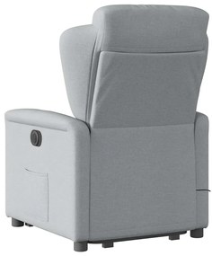 Poltrona reclinável massagens tecido cinzento-claro
