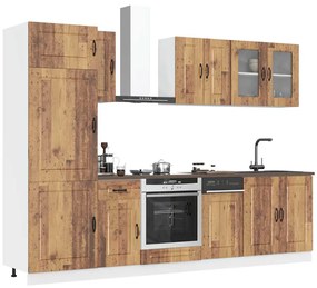 vidaXL 8 peças armário de cozinha conjunto Kalmar madeira velha
