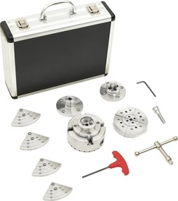 vidaXL Conjunto de mandril de madeira autocentrante para 95 mm aço