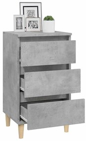 Mesa de cabeceira 40x35x70 cm derivados madeira cinza cimento