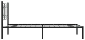 Estrutura de cama com cabeceira 107x203 cm metal preto