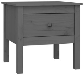 Mesas de apoio 2 pcs 50x50x49 cm madeira de pinho maciça Cinza