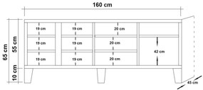 Móvel TV Marina – Pinho Atlântico – 160x65x45 cm