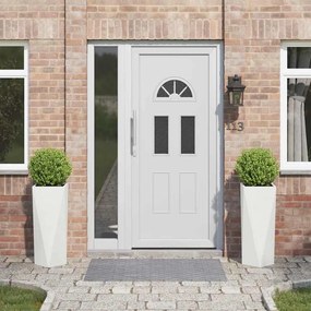 vidaXL Floreira 2 pcs Branco 30 x 30 x 75 cm Aço