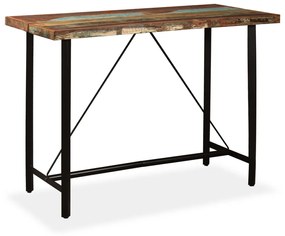 vidaXL Mesa de bar em madeira reciclada maciça 150x70x107 cm