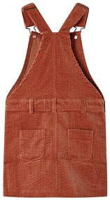 Vestido com peitilho para criança bombazina cor conhaque 104