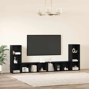 Gabinete para TV 4 pcs Carvalho Preto 37 x 35 x 107.5 cm