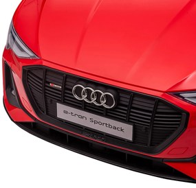 Carro Elétrico Audi E-Tron 12V para Crianças acima de 3 Anos com Controle Remoto Faróis Buzina Música MP3 TF USB e Abertura da Porta 3-8km/h 108x60x47