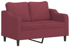 2 pcs conjunto de sofás com almofadões tecido vermelho tinto