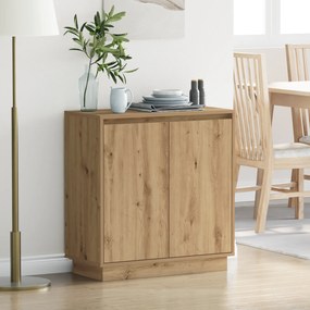 Buffet vidaXL com LED Carvalho Artesanal 71x34,5x75 cm Madeira Reconstituída