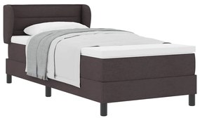 Cama Box Spring vidaXL com Colchão - Castanho Escuro, 80x200 cm, Tecid