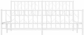 Estrutura de cama com cabeceira e pés 180x200 cm metal branco