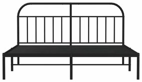Estrutura de cama com cabeceira 183x213 cm metal preto