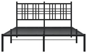 Estrutura de cama com cabeceira 135x190 cm metal preto