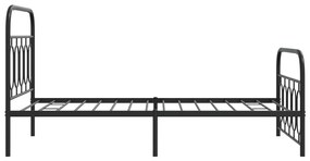 Estrutura de cama com cabeceira e pés 100x190 cm metal preto