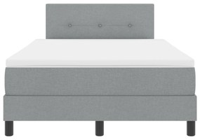 Cama Box Spring com colchão Cinza Claro 120x190 cm Tecido