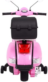Vespa elétrica para Crianças 12V Scooter, Rodas	Espuma EVA assento couro ecológico Rosa
