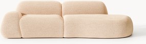 Módulo com chaise longue em bouclé Wolke (3 lugares)