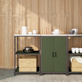 vidaXL Conjunto de Armazenamento de Cozinha 2 pcs Verde Oliva