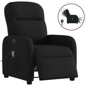 vidaXL Poltrona reclinável de massagens elétrica tecido preto
