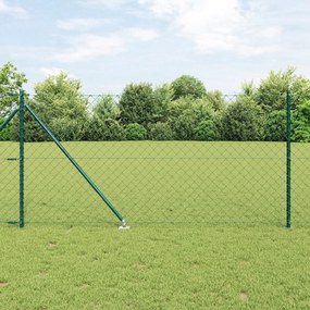 vidaXL Cerca de Cadeia Conjunto de 2 Verde PVC 1 x 25 m Durável