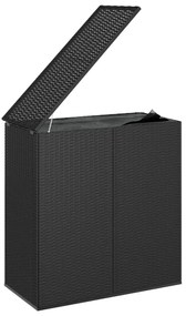 Caixa para almofadões de jardim 100x49x103,5 cm vime PE preto