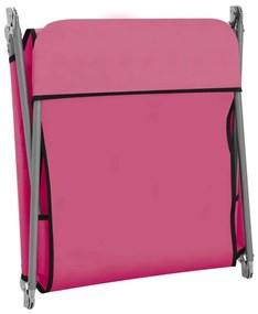 Espreguiçadeiras dobráveis 2 pcs aço e tecido rosa