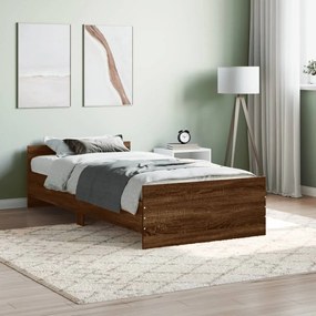 vidaXL Estrutura cama s/ colchão derivados madeira carvalho castanho