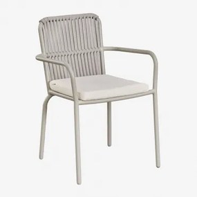 Cadeira De Jardim Empilhável Com Braços Em Alumínio Alberta Verde Fumado - Sklum