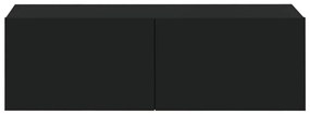 Móveis de TV parede 4 pcs 100x30x30 cm preto
