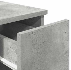 Mesa de cabeceira com gaveta 20x36x60 cm cinzento cimento