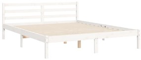 Estrutura de cama com cabeceira 160x200 cm madeira maciça