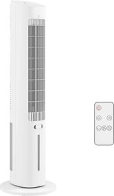 HOMCOM Resfriador de ar coluna 3 em 1 resfriador humidificador ventilador, oscilação 48°, 3 velocidades 3 modos, branco | Aosom Portugal
