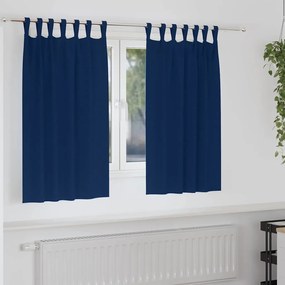 vidaXL Cortinas Blackout com Argolas 2 pcs Azul Escuro 140 x 140 cm