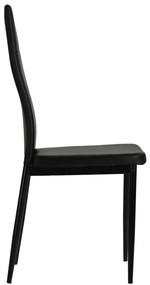 Cadeiras de jantar 4 pcs couro artificial preto