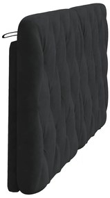 Almofadão de cabeceira 160 cm veludo preto