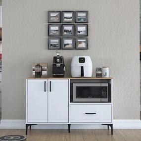 Armário Multiusos JE161 – Branco Nogueira – 120x78,6x40 cm
