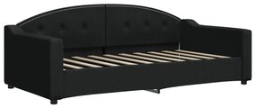 Sofá-cama com gavetão 90x190 cm tecido preto