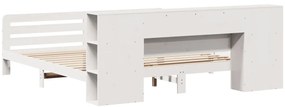 Cama sem colchão 180x200 cm madeira de pinho maciça branco