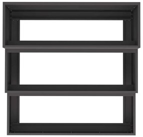 Jardineira com 3 Camadas 90x90x35 cm em Aço Preto